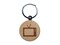 Vintage TV Television Silhouette Engraved Wood Round Keychain Tag Charm